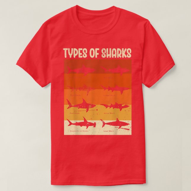 Types Of Sharks T Shirt (Design framsida)