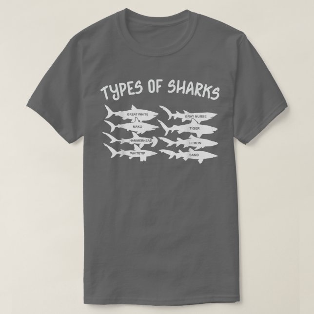 Types Of Sharks T Shirt (Design framsida)