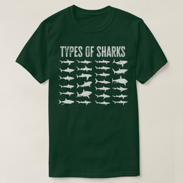 Types Of Sharks  T Shirt (Design framsida)