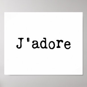 Typeskriftlig J'adore Poster