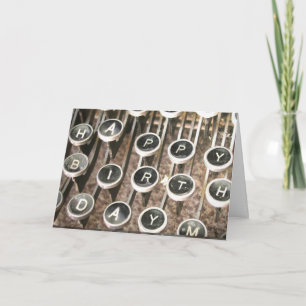 Typewriter Birthday Hälsning Kort