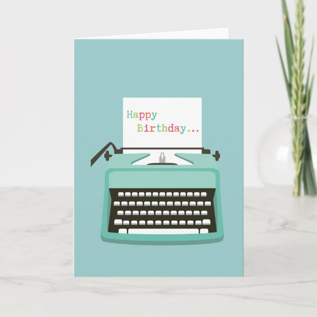 Typewriter Birthday Kort (Framsida)