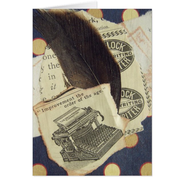 Typewriter Collage Hälsningskort (Framsidan)