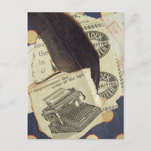 Typewriter Collage Vykort (Framsida)
