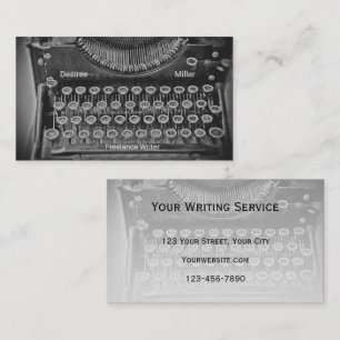 Typewriter Freelance Writer Vintage Antique Visitkort