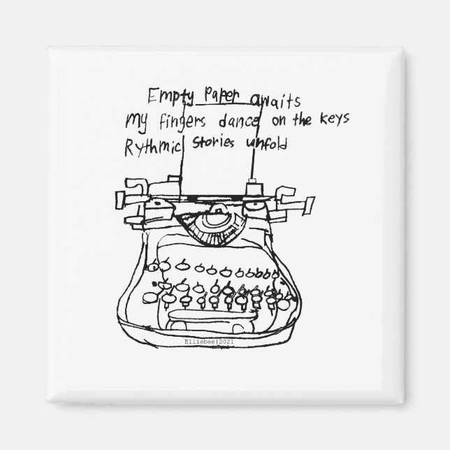 Typewriter haiku magnet (Framsidan)