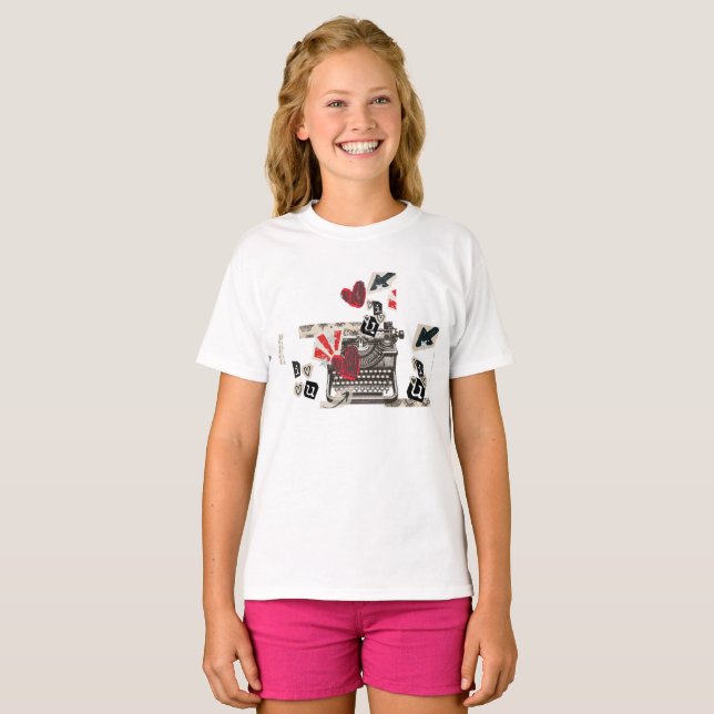 typewriter I love you t T Shirt (Hel framsida)