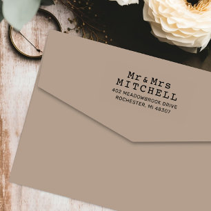 Typewriter Mr och Mrs Personlig Returadress Självfärgande Stämpel