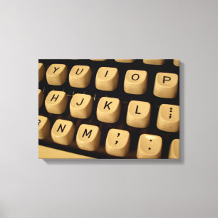 Typewriter Nycklar på arbetsytan Canvastryck