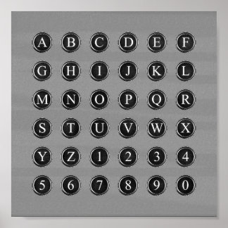 Typewriter Nycklar Poster