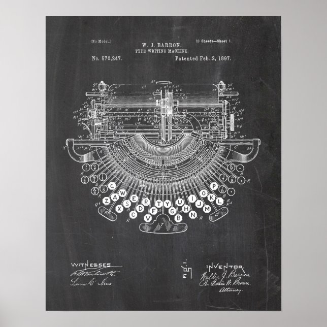Typewriter-patent Poster (Framsidan)