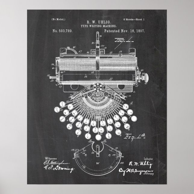 Typewriter-patent Poster (Framsidan)