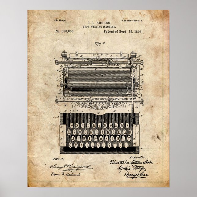 Typewriter-patent Poster (Framsidan)