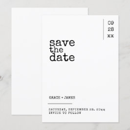 Typewriter Simple Minimalist Typography Bröllop Spara Datumet