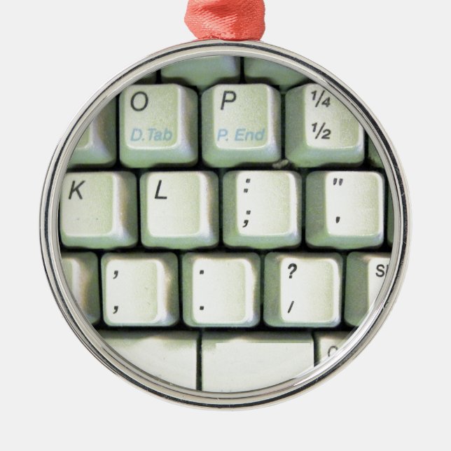 Typewriter Tangentbord Julgransprydnad Metall (Framsidan)