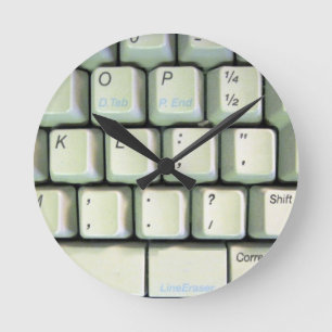 Typewriter Tangentbord Rund Klocka