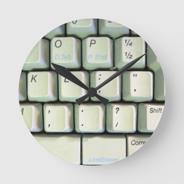 Typewriter Tangentbord Rund Klocka (Framsida)