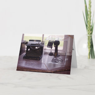 "Typewriter & Telefon" födelsedagskort Kort