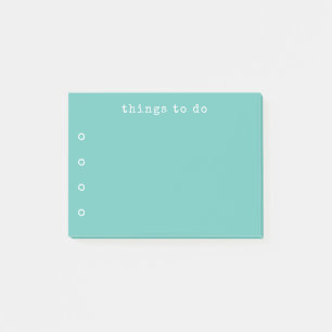 Typewriter Typography Teal and White To Do List Post-it Block