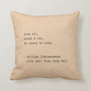 Typewriter William Shakespeare Kärlek all Kudde