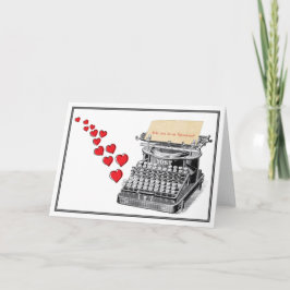 Typewritten valentin helgkort