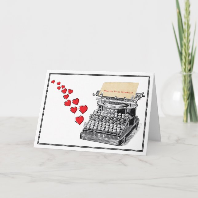 Typewritten valentin helgkort (Framsida)