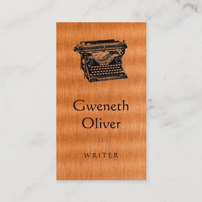 Typhandstilmaskinen förkopprar på struktur visitkort (Framsida)