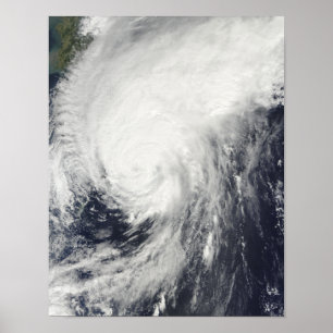 Typhoon Melor som att närma sig Japan Poster