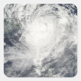 Typhoon Morakot över Taiwan Fyrkantigt Klistermärke
