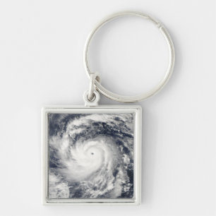 Typhoon Nida i Stilla havet Fyrkantig Silverfärgad Nyckelring