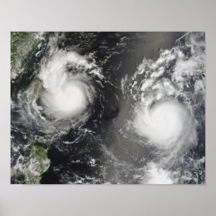 Typhoon Saomai och tropisk storm Bopha Poster
