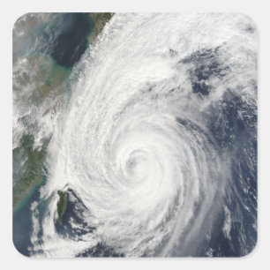 Typhoon Tokage söder om Japan Fyrkantigt Klistermärke