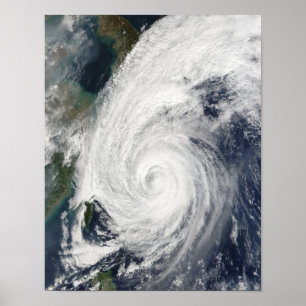 Typhoon Tokage söder om Japan Poster