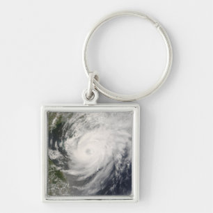 TyphoonNeoguri annalkande china Fyrkantig Silverfärgad Nyckelring