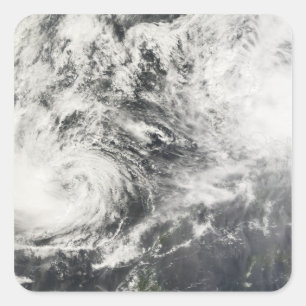 Typhoons Mitag och Hagibis Fyrkantigt Klistermärke