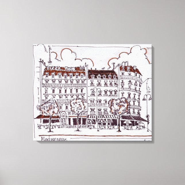 Typisk Haussmann | Boulevard Montparnasse, Paris Canvastryck (Framsida)