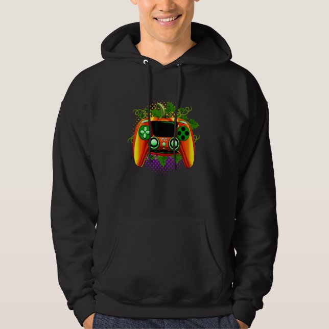 Typisk spelare Halloween  Videospelskontroll Hoodie (Framsida)