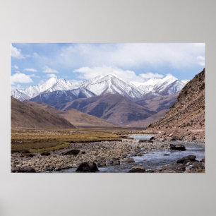 Typisk tibetansk bergslandskap poster