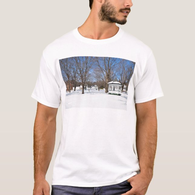 Typisk Vermontstad på vintern T Shirt (Framsida)
