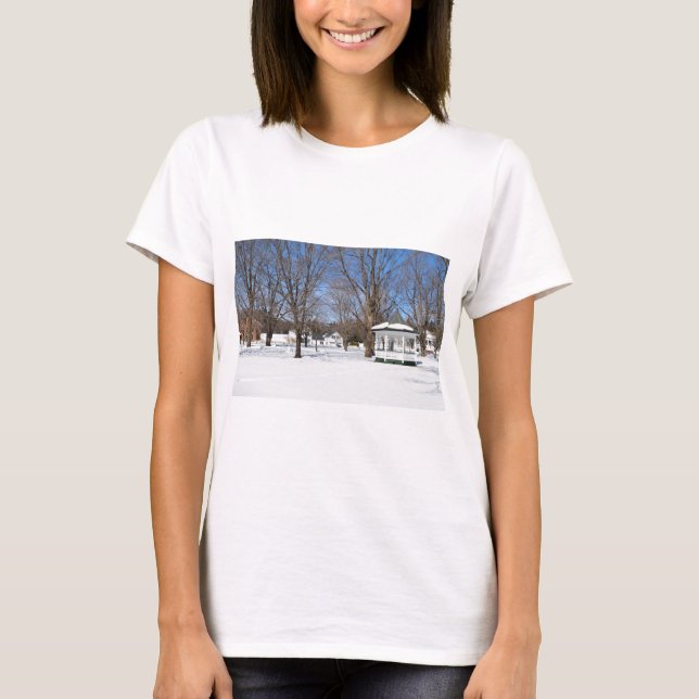 Typisk Vermontstad på vintern T-shirt (Framsida)