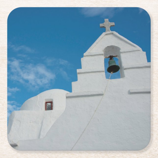 Typisk vitmenad kyrka underlägg papper kvadrat (Framsidan)