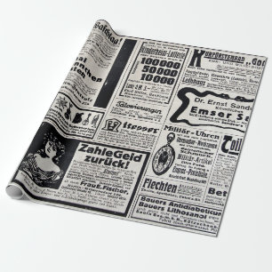 Typiska annonser på tyska i en ny europeisk presentpapper