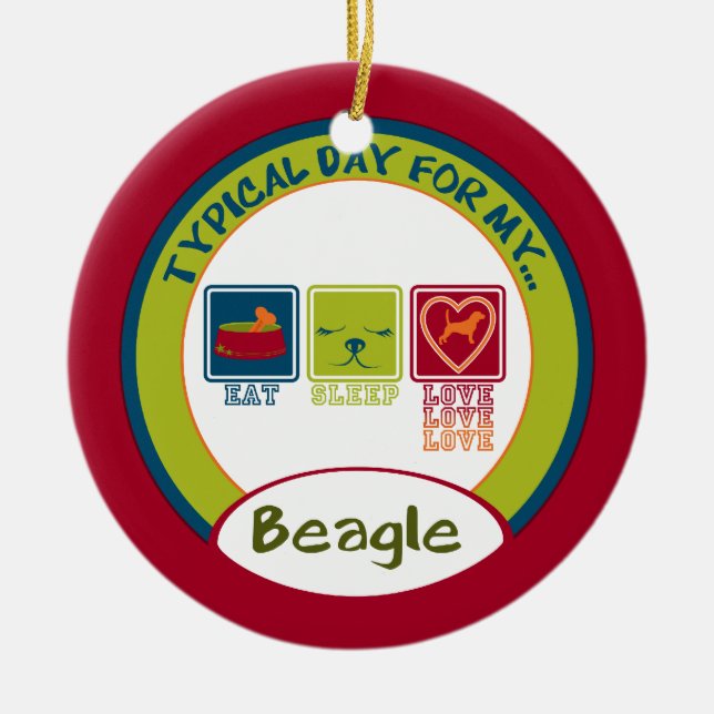 Typiska dagen för min beagle | Ornament (Framsidan)