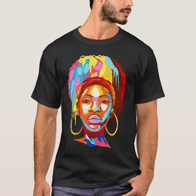Typiskt afrikanskt högkvarter Stil Girl BHM T Shirt (Framsida)