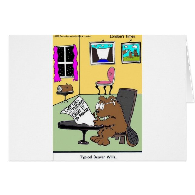 Typiskt Beaver Last Will & Testament Hälsningskort (Framsidan Horizontal)