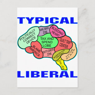 Typiskt liberalt socialistiskt brain vykort