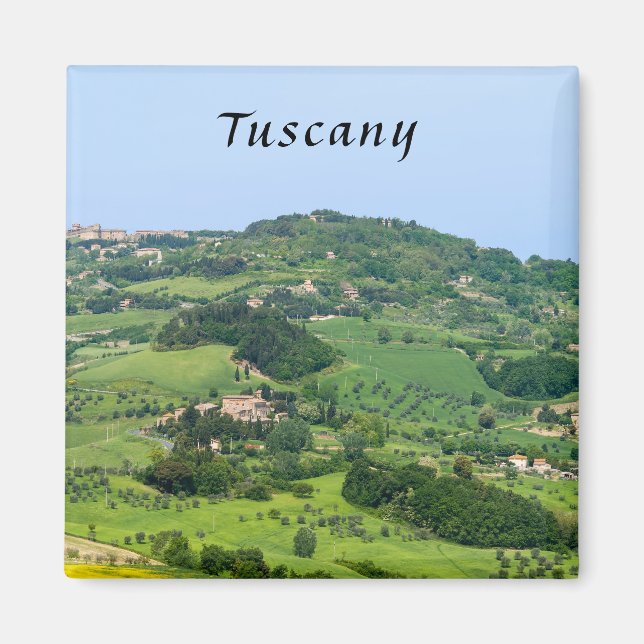 Typiskt liggande i Toscana med Backe - Italien Magnet (Framsidan)