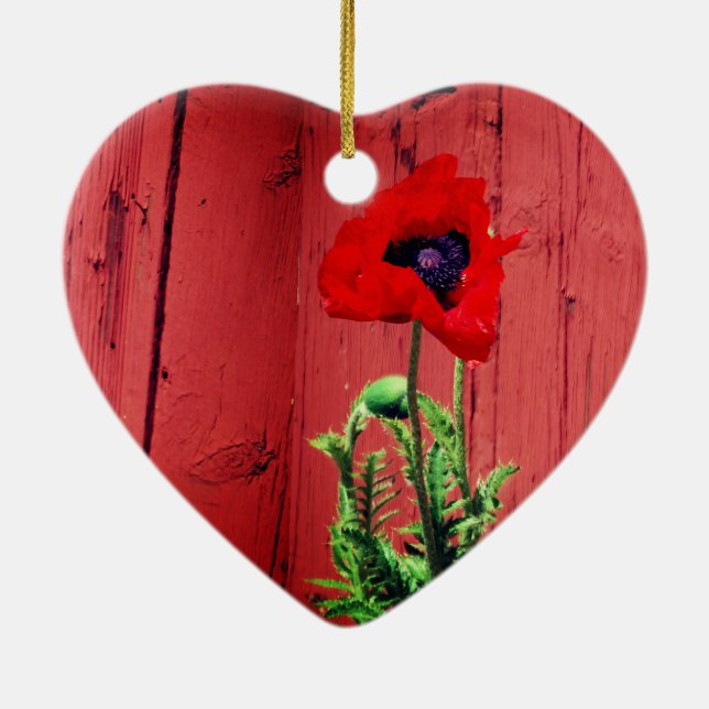 Typiskt svenskt Falun red färg Julgransprydnad Keramik (Baksidan)