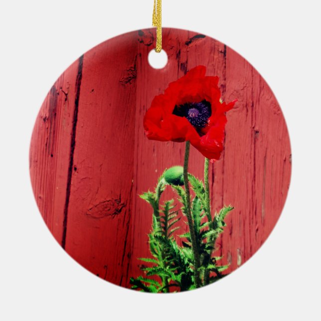 Typiskt svenskt Falun red färg Julgransprydnad Keramik (Baksidan)