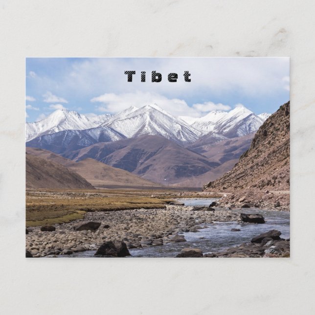 Typiskt tibetanskt bergslandskap vykort (Framsida)